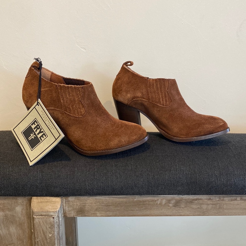 Frye Brown Suede Ankle Booties